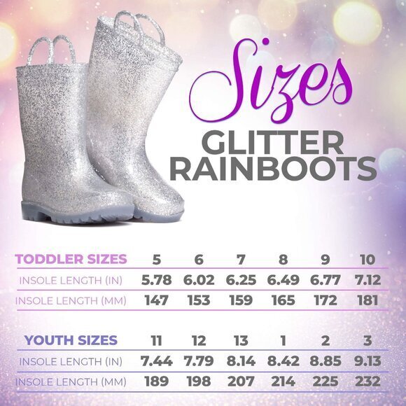 Kids Glitter Rain Boots - Silver - Picture 3 of 7